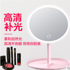 led化妆镜带灯便携镜子台式桌面宿舍化妆随身充电补光网红梳妆镜