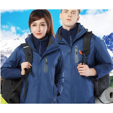 新款户外冲锋衣男女士三合一两件套可拆卸防风防水滑雪登山服