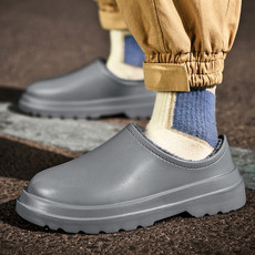 棉拖鞋男冬季家用加绒保暖个性大码拖鞋男46防滑防水棉鞋黑色外穿