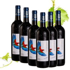 Mountfei 整箱六瓶 新西兰风格红酒蓝鹦鹉山谷干红葡萄酒 浮雕重型瓶750ml*6