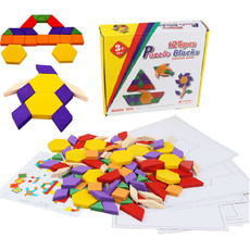 格卡诺 七巧板类 125片百变拼图智力拼板积木幼儿早教益智拼插玩具