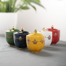 布达拉宫 五蕴杯子创意功夫小茶杯陶瓷白单只茶具一套装送人礼盒装